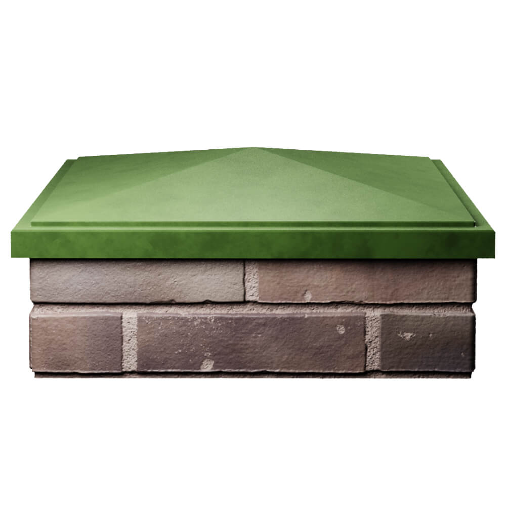 Колпак Zking БонаМоно Зеленый на столб 2х2 кирпича (515х515, 530х530мм) Урай фото