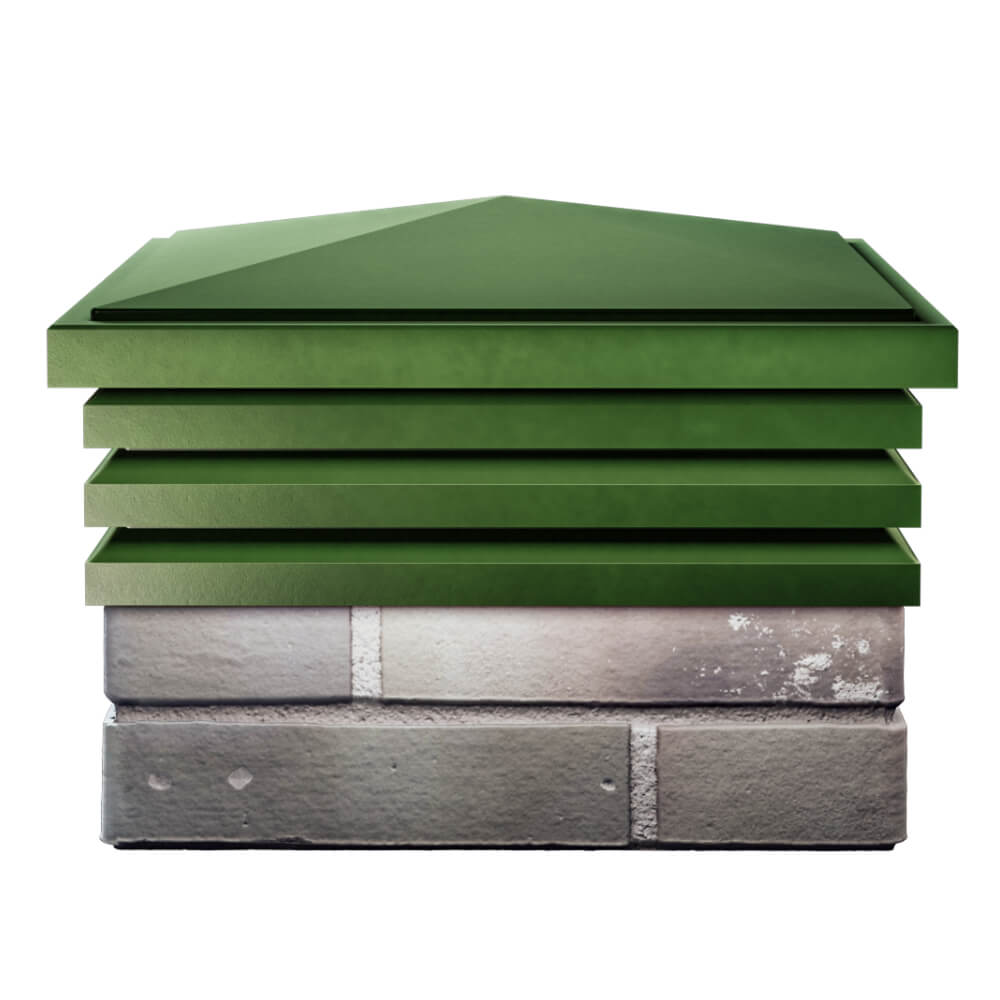 Колпак Zking Бона ХайТек Зеленый на столб 1.5х1.5 кирпича (385х385мм) Урай фото