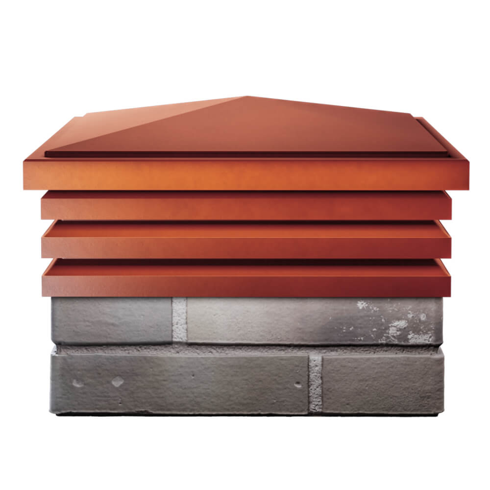 Колпак Zking Бона ХайТек Красный на столб 1.5х1.5 кирпича (385х385мм) Урай фото