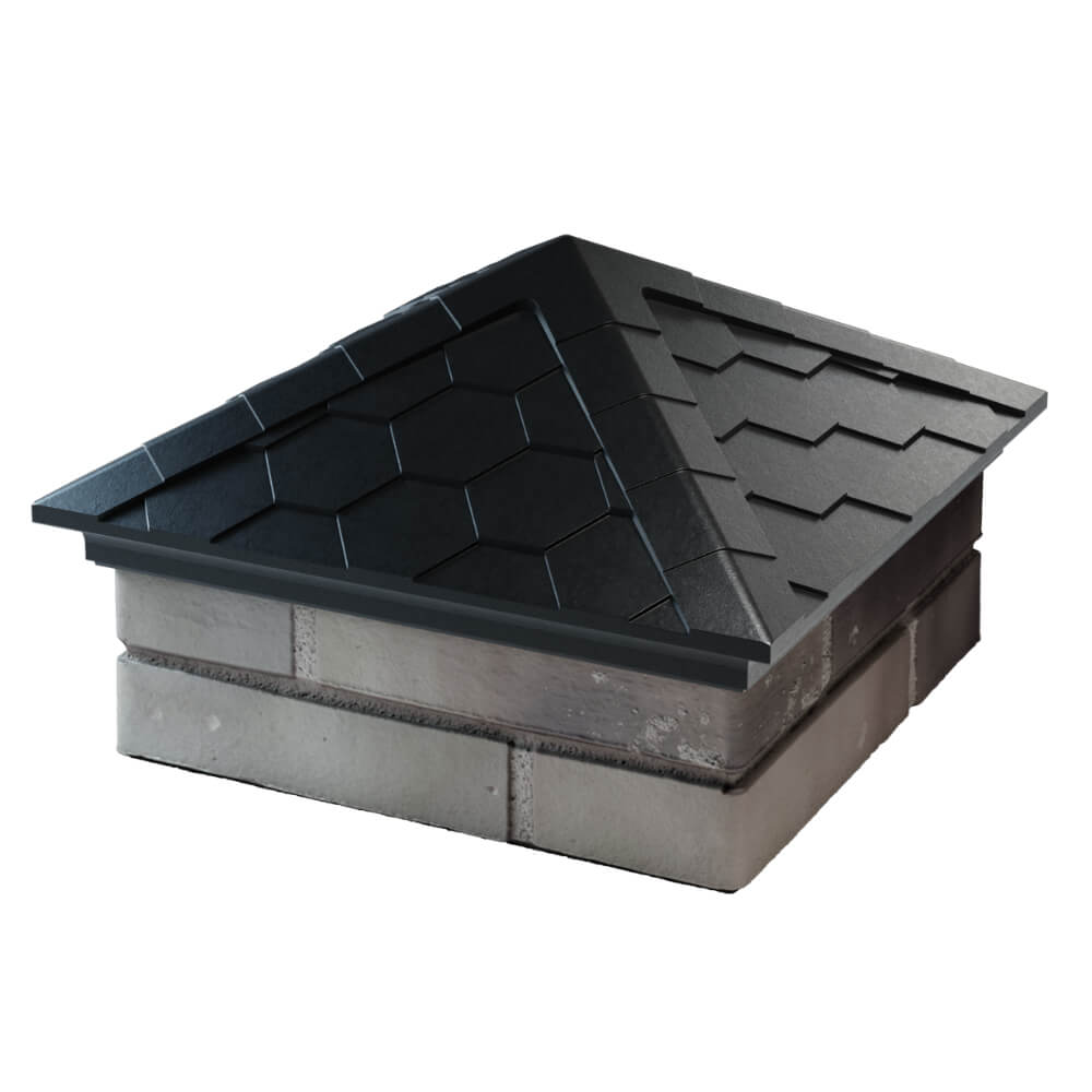 Колпак Zking Эверест Черный на столб 1.5х1.5 кирпича (390х390мм) в Урае фото