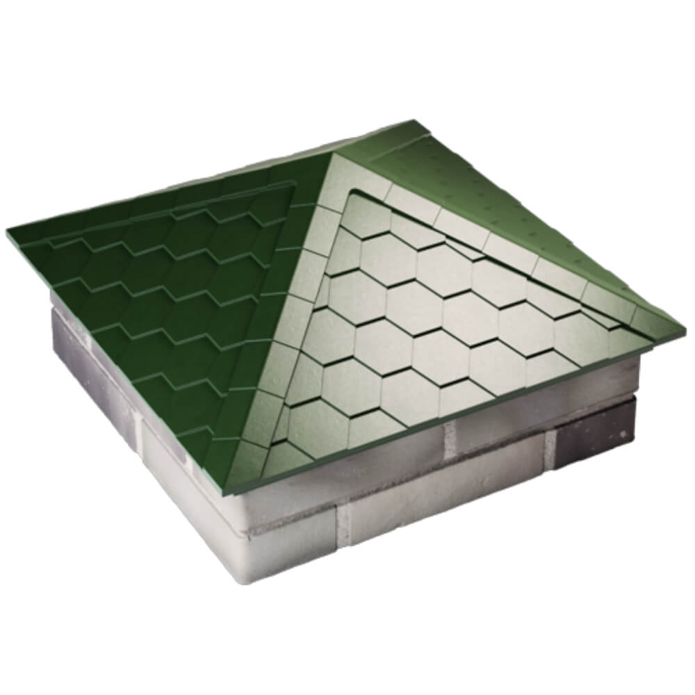 Колпак Zking Эверест Зеленый на столб 2х2 кирпича (535х535мм) Урай фото