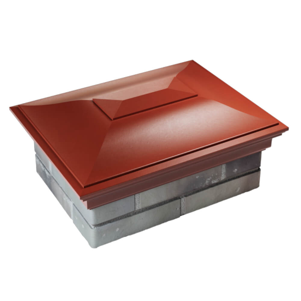 Колпак Zking Монблан Красный на столб 2х1.5 кирпича (515х385мм) Урай фото