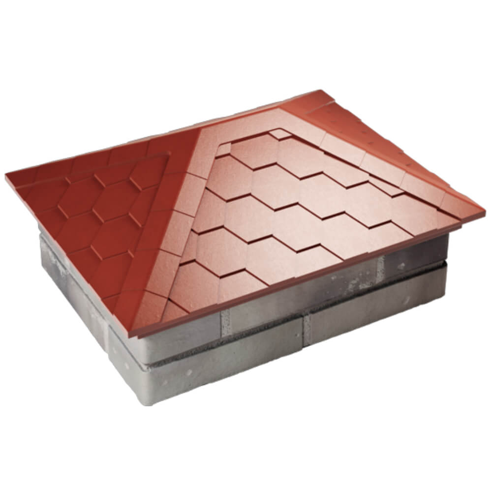 Колпак Zking Эверест Красный на столб 2х1.5 кирпича (520х390мм) Урай фото