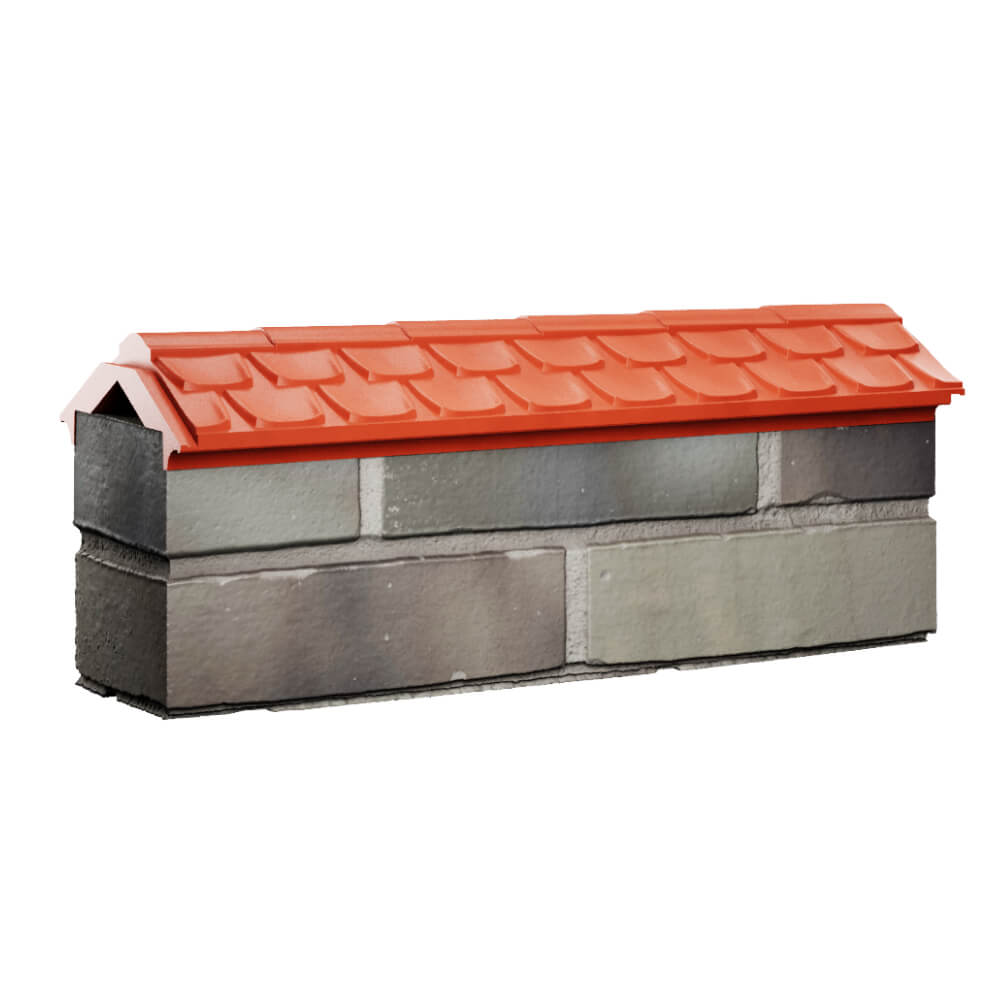 Парапет Zking Эльбрус Красный с посадкой на 0.5 кирпича (130мм) Урай фото