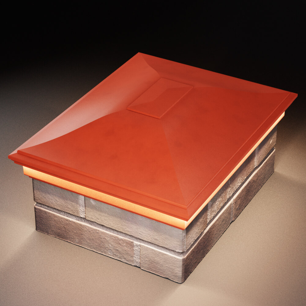 Колпак Zking Монблан Красный на столб 2х1.5 кирпича (515х385мм) c подсветкой в Урае фото