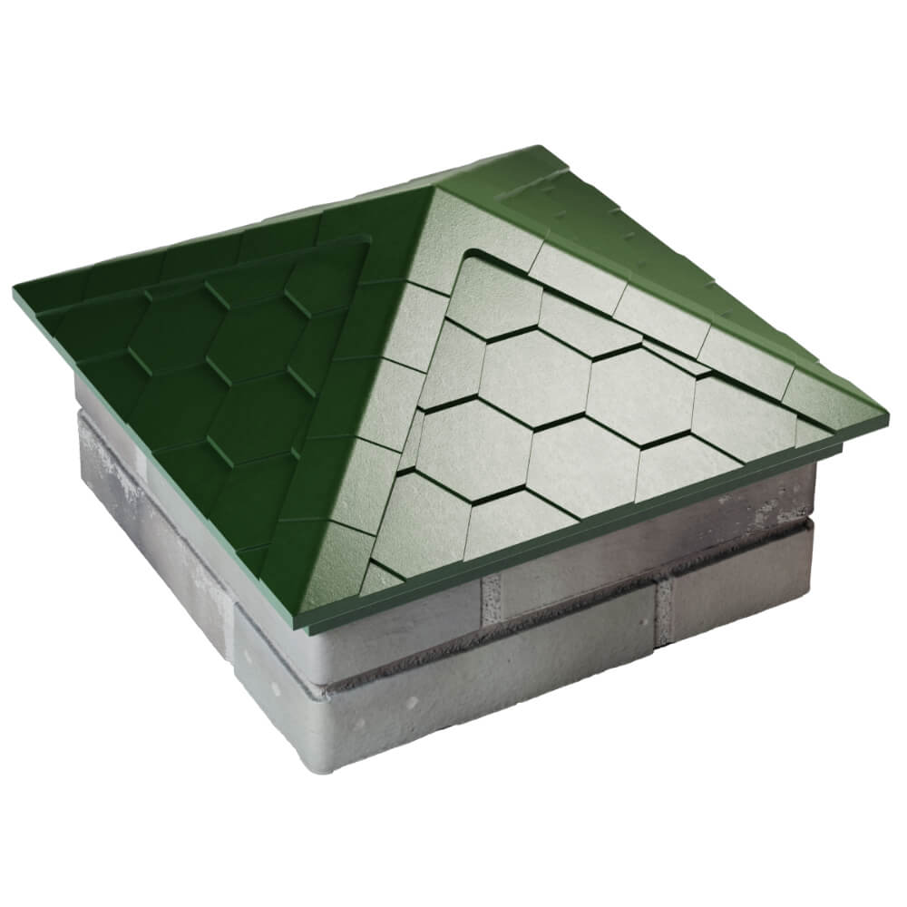Колпак Zking Эверест Зеленый на столб 1.5х1.5 кирпича (390х390мм) в Урае фото