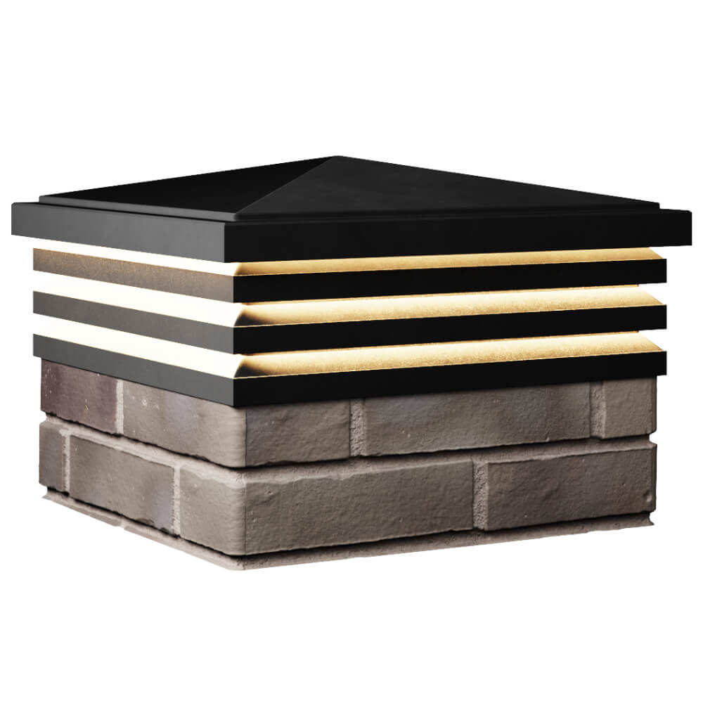 Колпак Zking Бона ХайТек Черный на столб 1.5х1.5 кирпича (385х385мм) с подсветкой в Урае фото