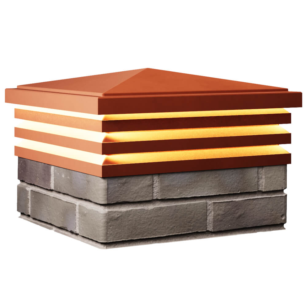 Колпак Zking Бона ХайТек Красный на столб 1.5х1.5 кирпича (385х385мм) с подсветкой в Урае фото