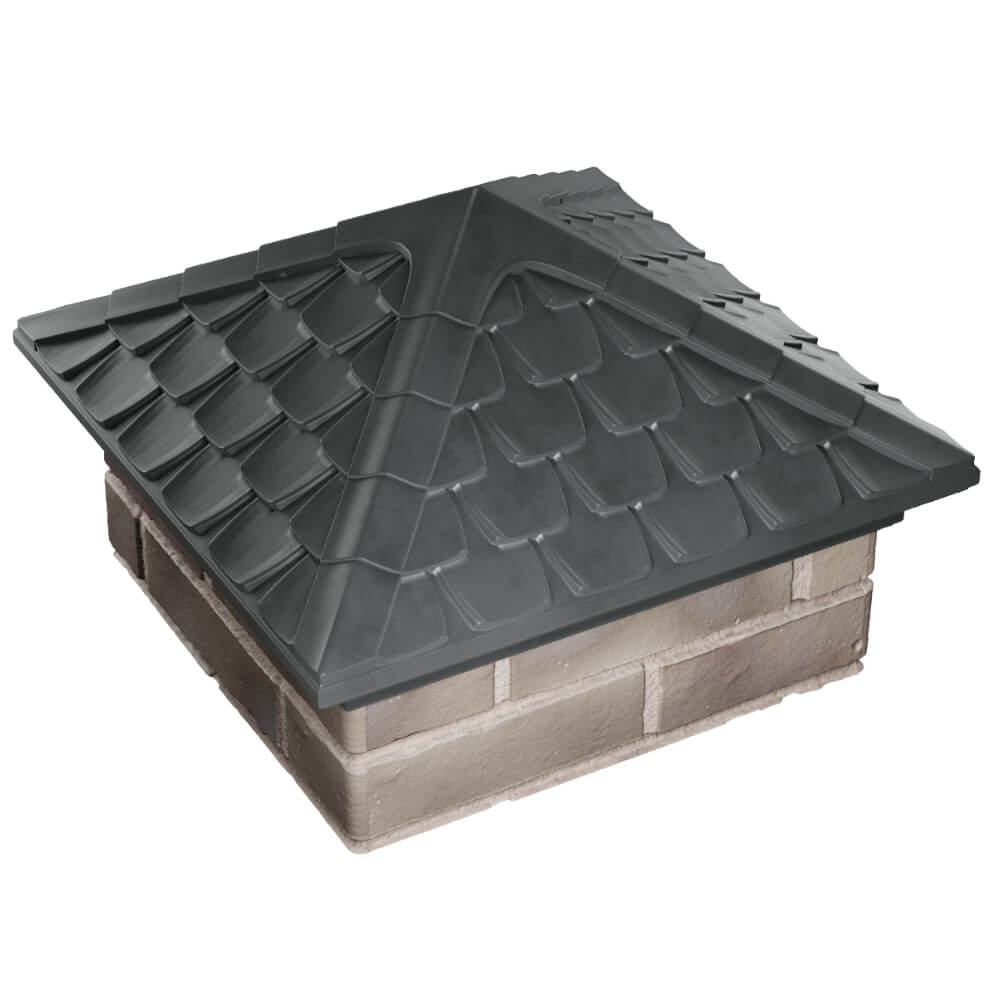 Колпак Zking Эльбрус Серый на столб 1.5х1.5 кирпича (385х385мм) в Урае фото