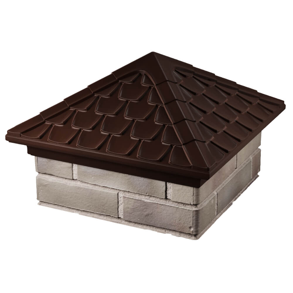 Колпак Zking Эльбрус Коричневый на столб 1.5х1.5 кирпича (385х385мм) в Урае фото