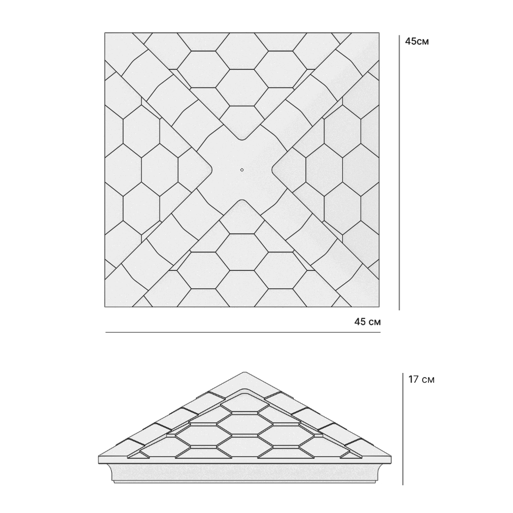 Колпак Zking Эверест Бежевый на столб 1.5х1.5 кирпича (390х390мм) в Урае фото