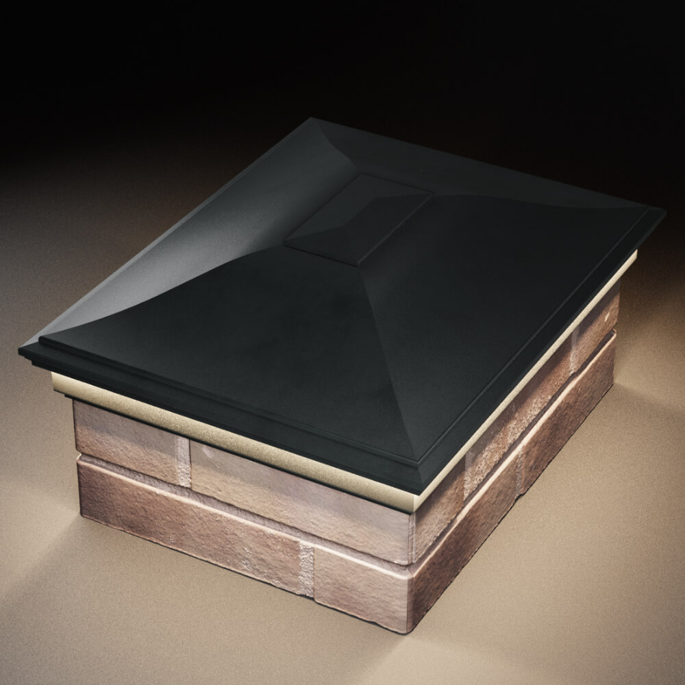 Колпак Zking Монблан Черный на столб 2х1.5 кирпича (515х385мм) c подсветкой в Урае фото