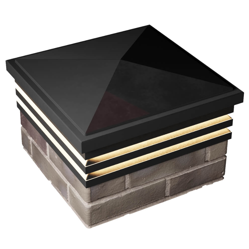 Колпак Zking Бона ХайТек Черный на столб 1.5х1.5 кирпича (385х385мм) с подсветкой в Урае фото