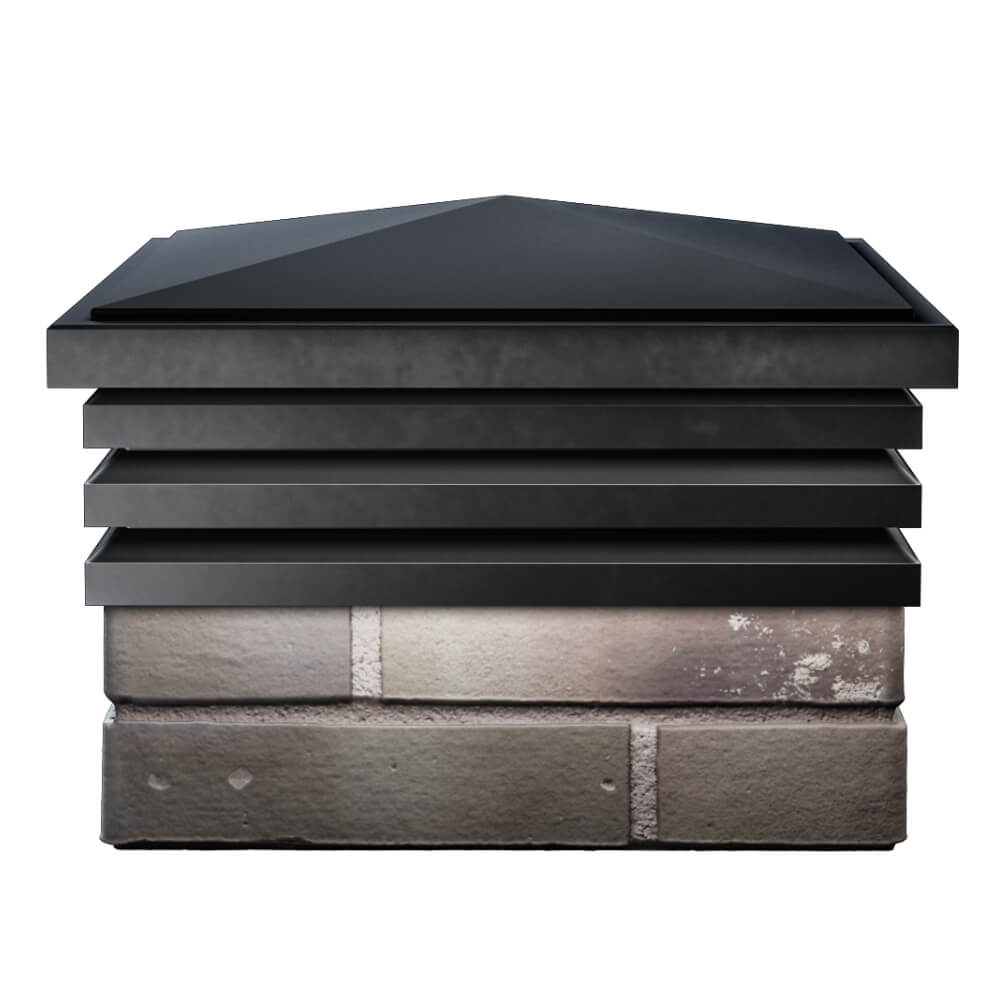 Колпак Zking Бона ХайТек Черный на столб 1.5х1.5 кирпича (385х385мм) Урай фото