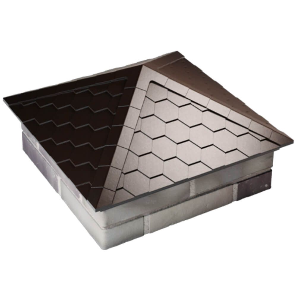 Колпак Zking Эверест Коричневый на столб 2х2 кирпича (535х535мм) Урай фото