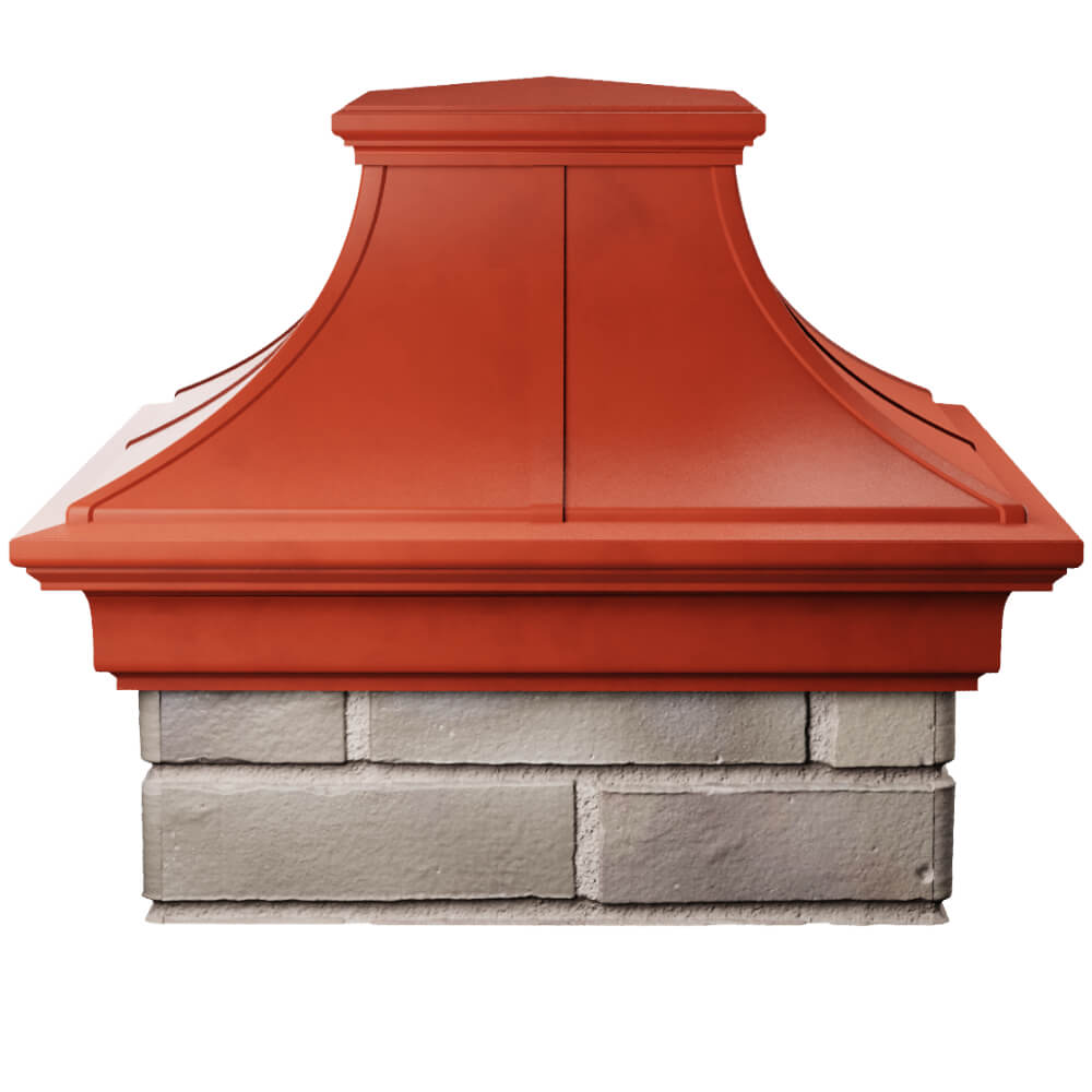 Колпак Zking Монблан Премиум Красный на столб 1.5х1.5 кирпича (385х385мм) Урай фото
