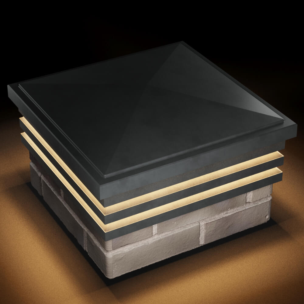 Колпак Zking Бона ХайТек Серый на столб 1.5х1.5 кирпича (385х385мм) с подсветкой в Урае фото