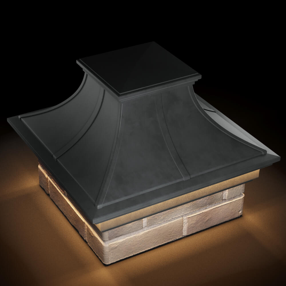 Колпак Zking Монблан Премиум Серый на столб 1.5х1.5 кирпича (385х385мм) с подсветкой в Урае фото