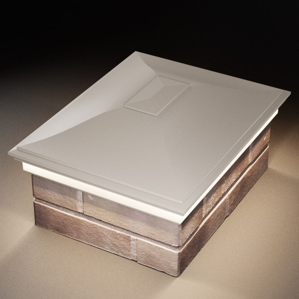 Колпак Zking Монблан Бежевый на столб 2х1.5 кирпича (515х385мм) c подсветкой в Урае фото