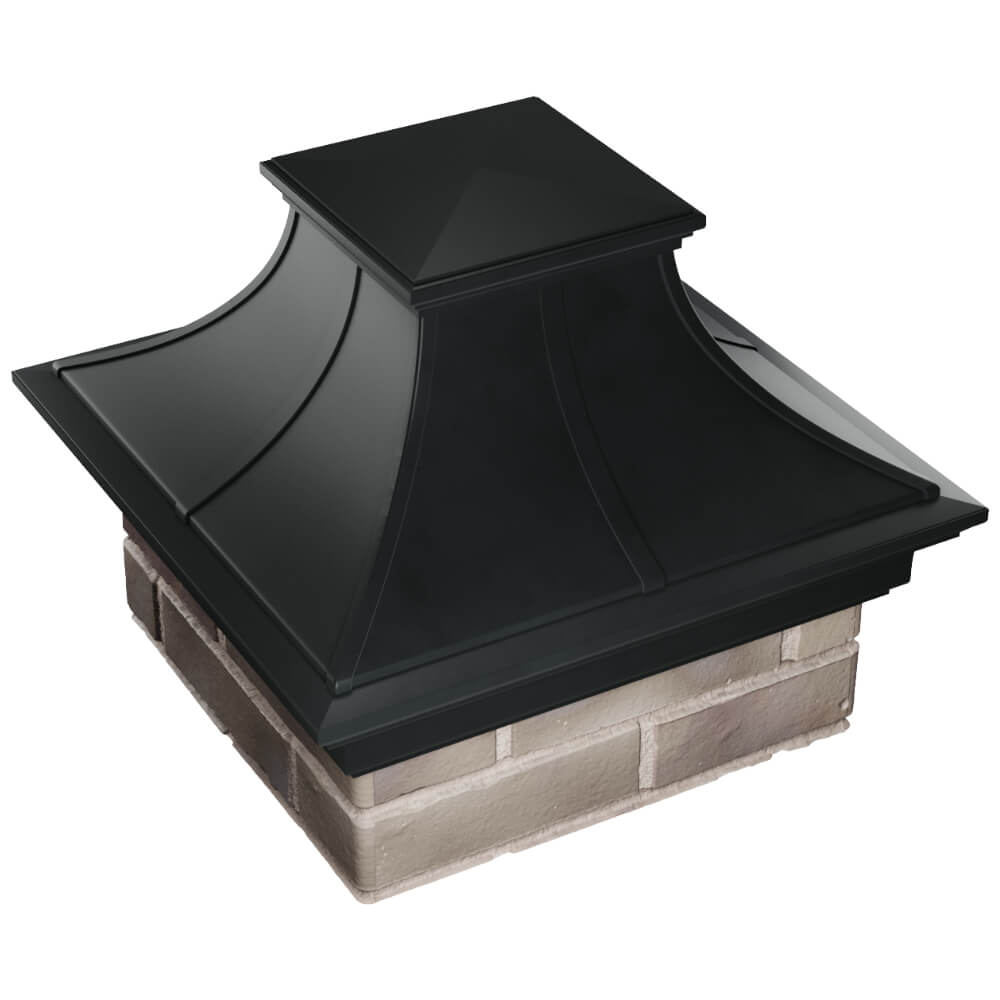 Колпак Zking Монблан Премиум Черный на столб 1.5х1.5 кирпича (385х385мм) в Урае фото