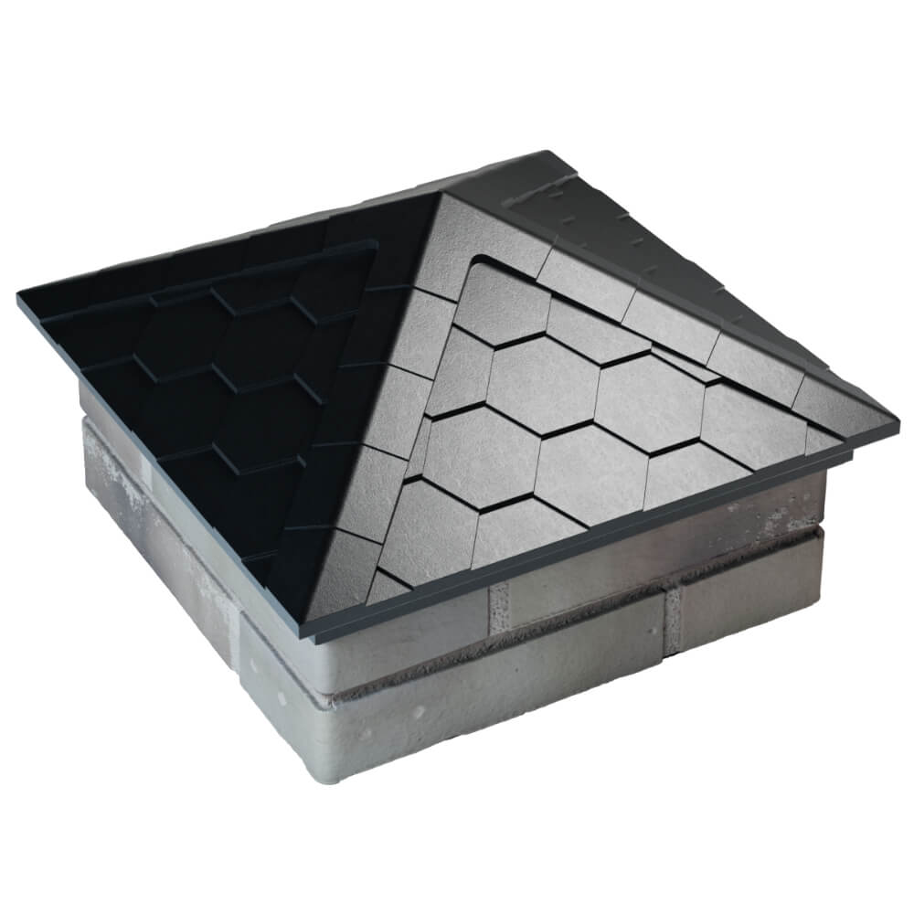 Колпак Zking Эверест Черный на столб 1.5х1.5 кирпича (390х390мм) в Урае фото