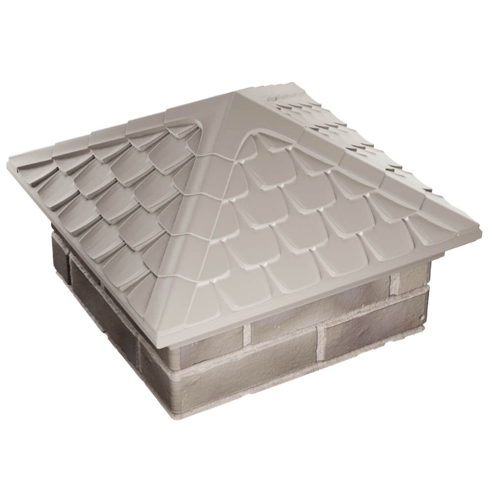 Колпак Zking Эльбрус Бежевый на столб 1.5х1.5 кирпича (385х385мм) в Урае фото