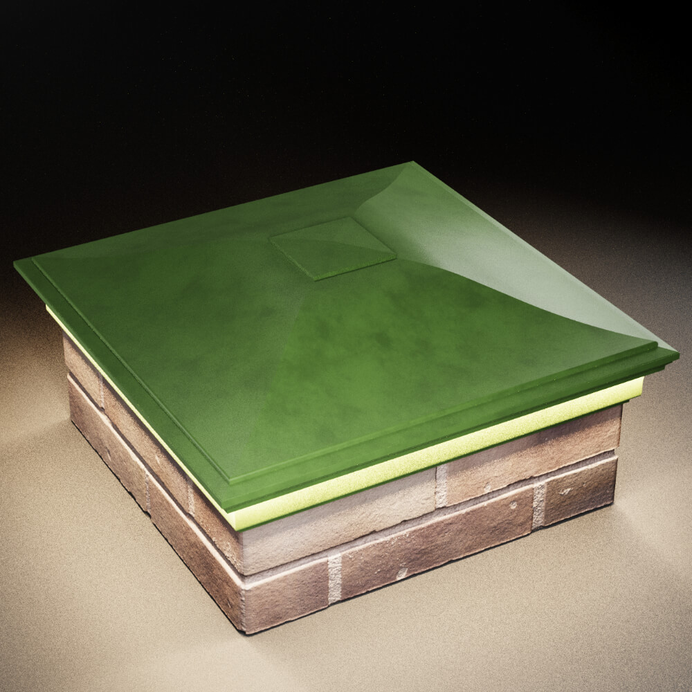 Колпак Zking Монблан Зеленый на столб 2х2 кирпича (515х515мм) c подсветкой в Урае фото