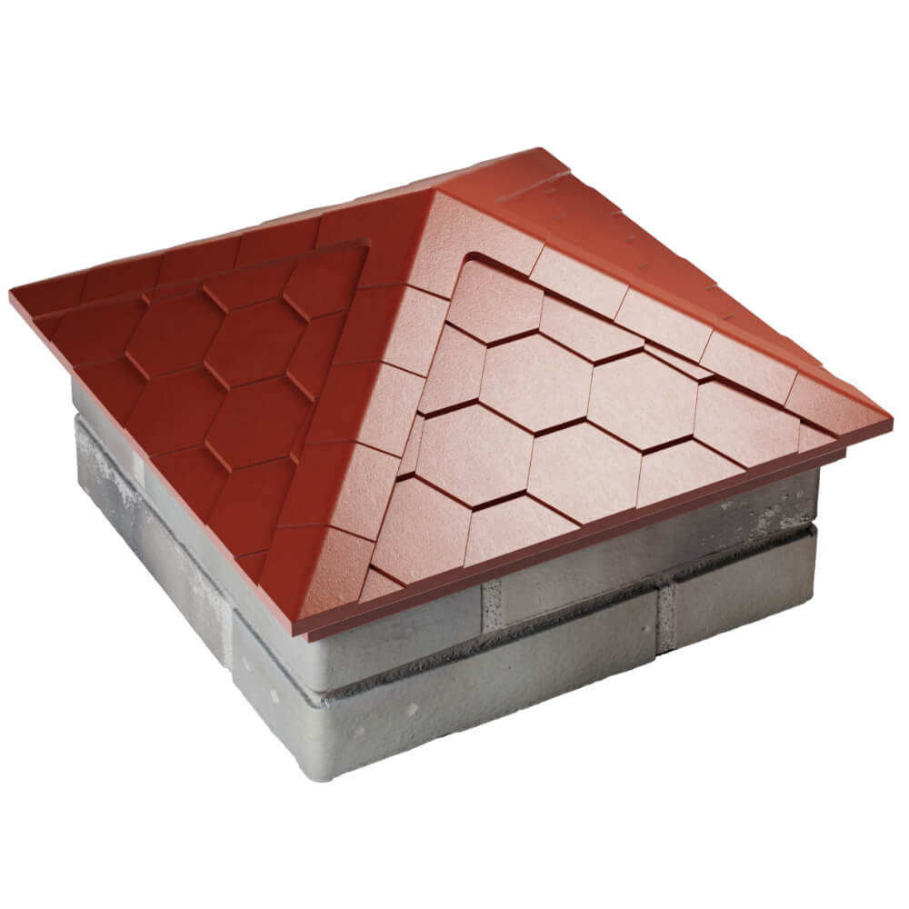 Колпак Zking Эверест Красный на столб 1.5х1.5 кирпича (390х390мм) в Урае фото
