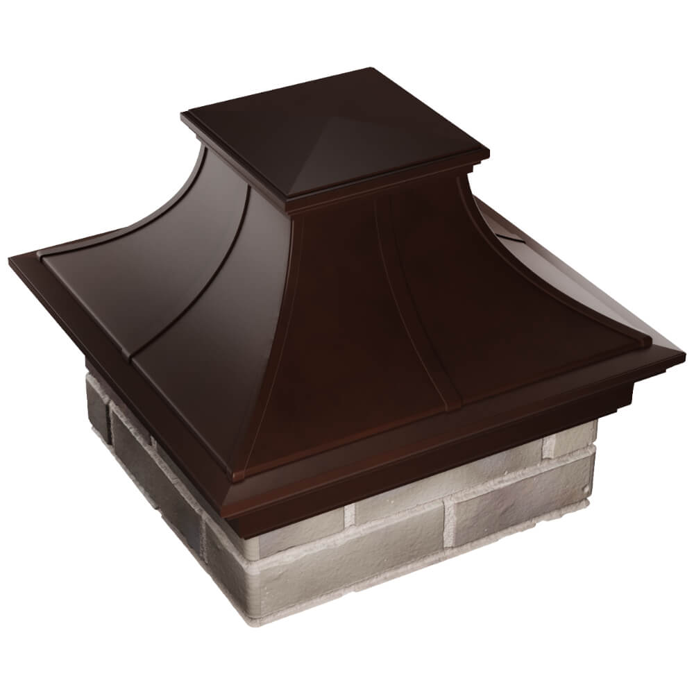 Колпак Zking Монблан Премиум Коричневый на столб 1.5х1.5 кирпича (385х385мм) в Урае фото