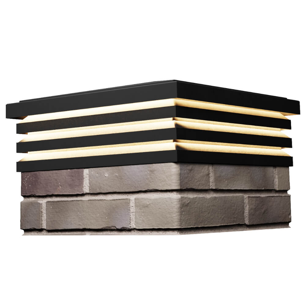 Колпак Zking Бона ХайТек Черный на столб 1.5х1.5 кирпича (385х385мм) с подсветкой в Урае фото