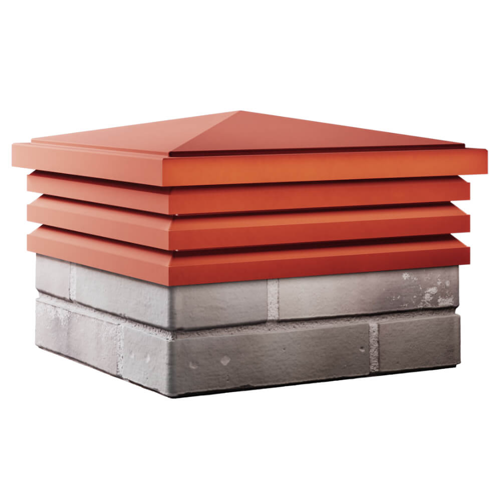 Колпак Zking Бона ХайТек Красный на столб 1.5х1.5 кирпича (385х385мм) в Урае фото