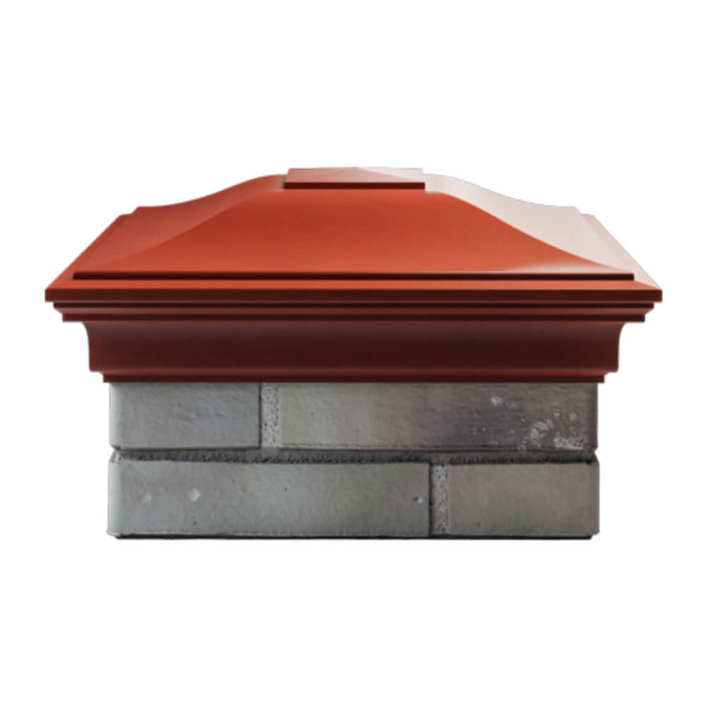 Колпак Zking Монблан Красный на столб 1.5х1.5 еврокирпича 0.7НФ (355х355мм) Урай фото
