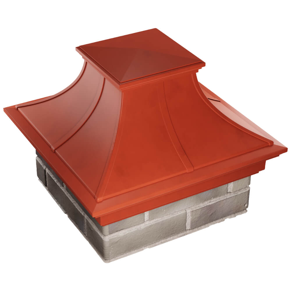 Колпак Zking Монблан Премиум Красный на столб 1.5х1.5 кирпича (385х385мм) в Урае фото