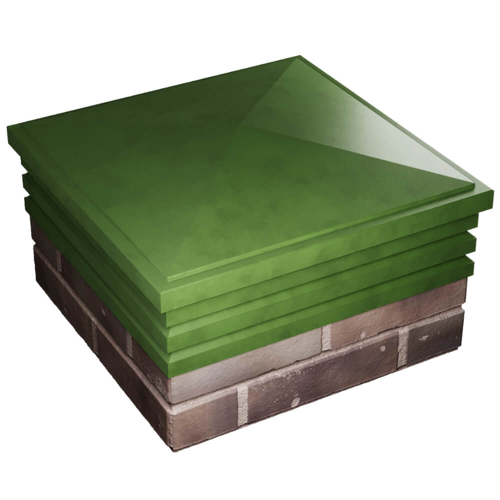 Колпак Zking Бона ХайТек Зеленый на столб 2х2 кирпича (513х513мм) в Урае фото