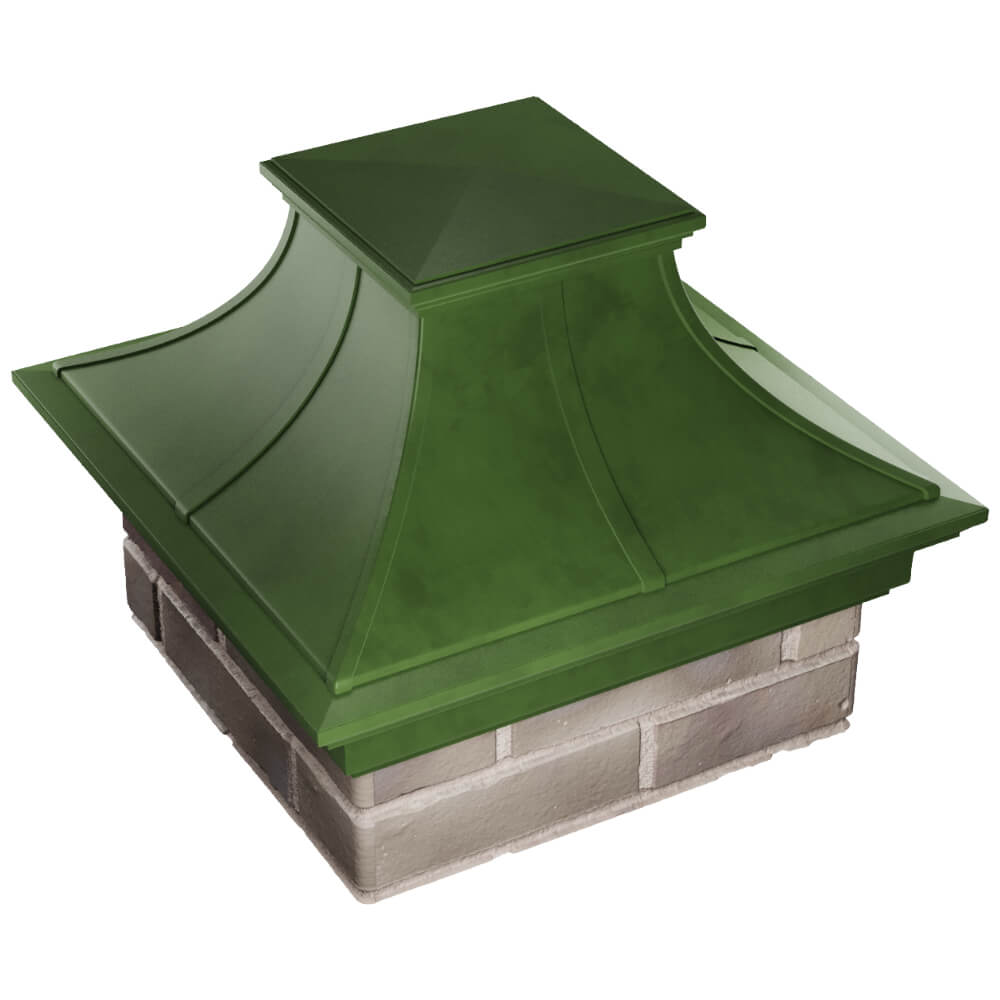 Колпак Zking Монблан Премиум Зеленый на столб 1.5х1.5 кирпича (385х385мм) в Урае фото