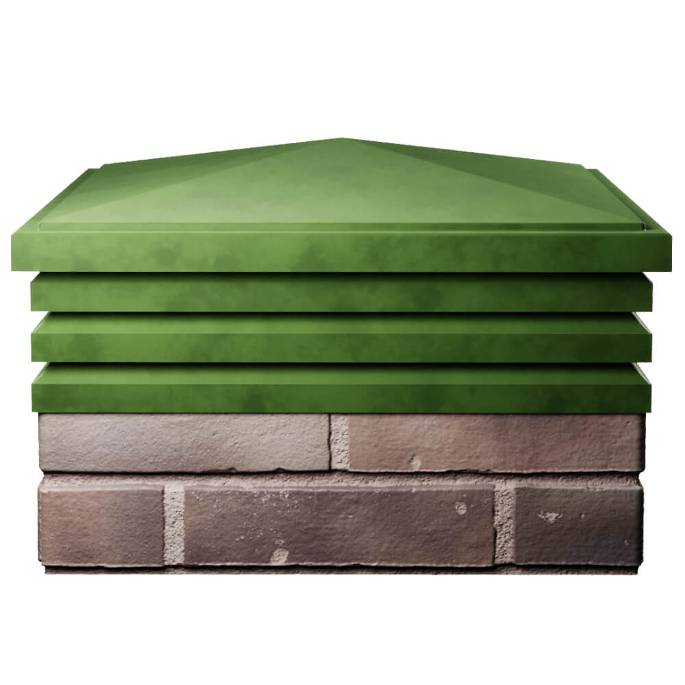 Колпак Zking Бона ХайТек Зеленый на столб 2х2 кирпича (513х513мм) Урай фото