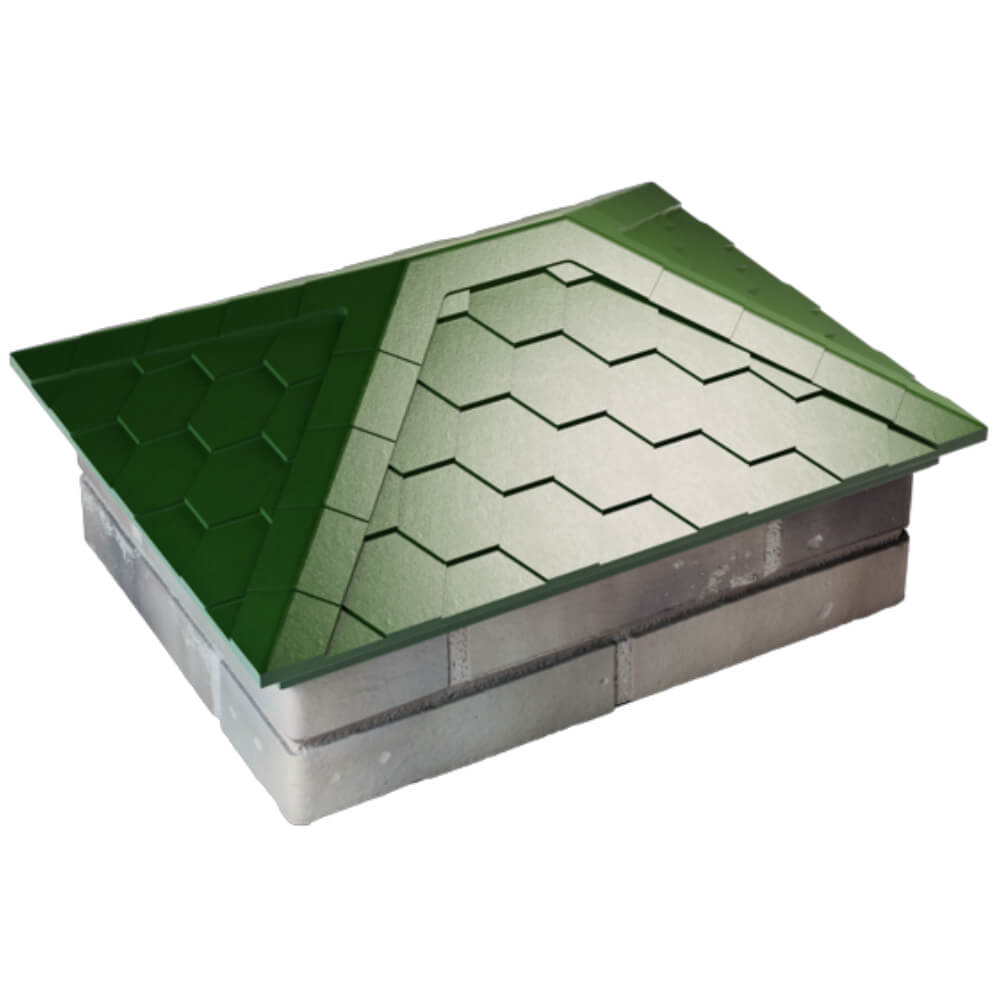 Колпак Zking Эверест Зеленый на столб 2х1.5 кирпича (520х390мм) Урай фото