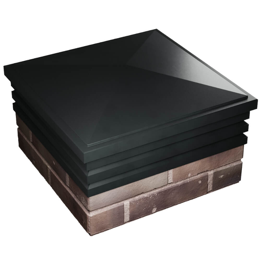 Колпак Zking Бона ХайТек Черный на столб 2х2 кирпича (513х513мм) в Урае фото