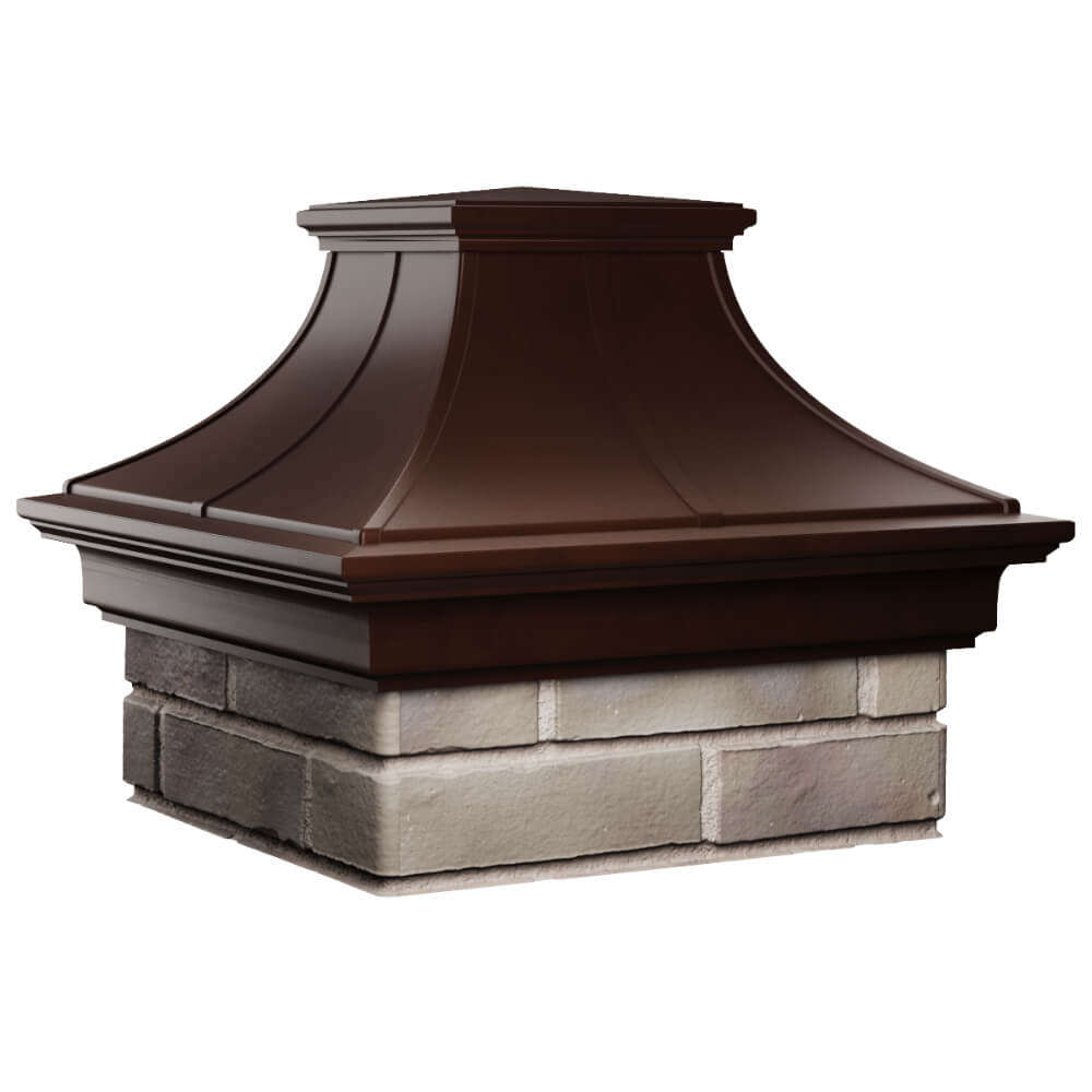 Колпак Zking Монблан Премиум Коричневый на столб 1.5х1.5 кирпича (385х385мм) в Урае фото