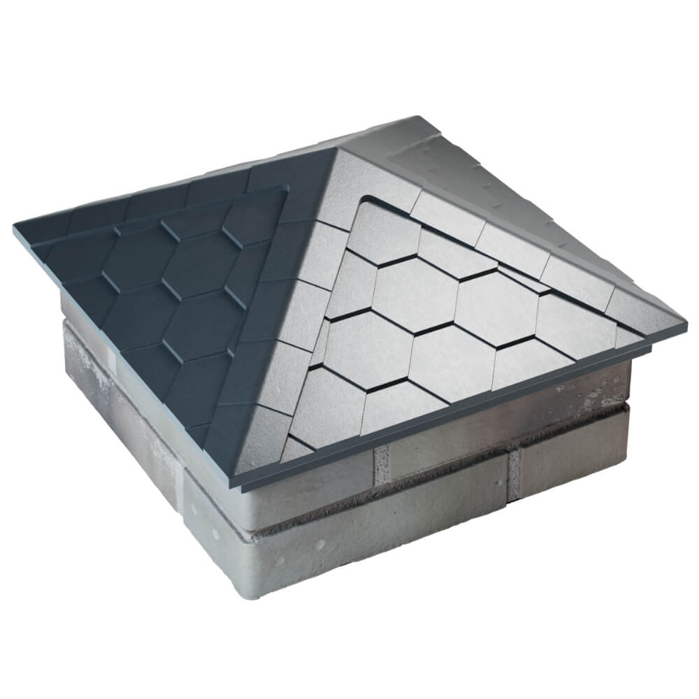 Колпак Zking Эверест Серый на столб 1.5х1.5 кирпича (390х390мм) в Урае фото