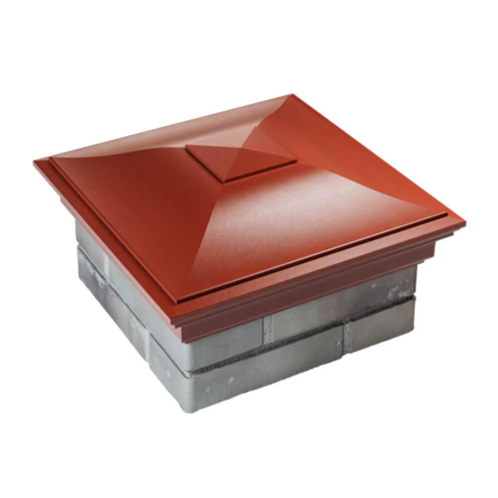 Колпак Zking Монблан Красный на столб 1.5х1.5 еврокирпича 0.7НФ (355х355мм) в Урае фото