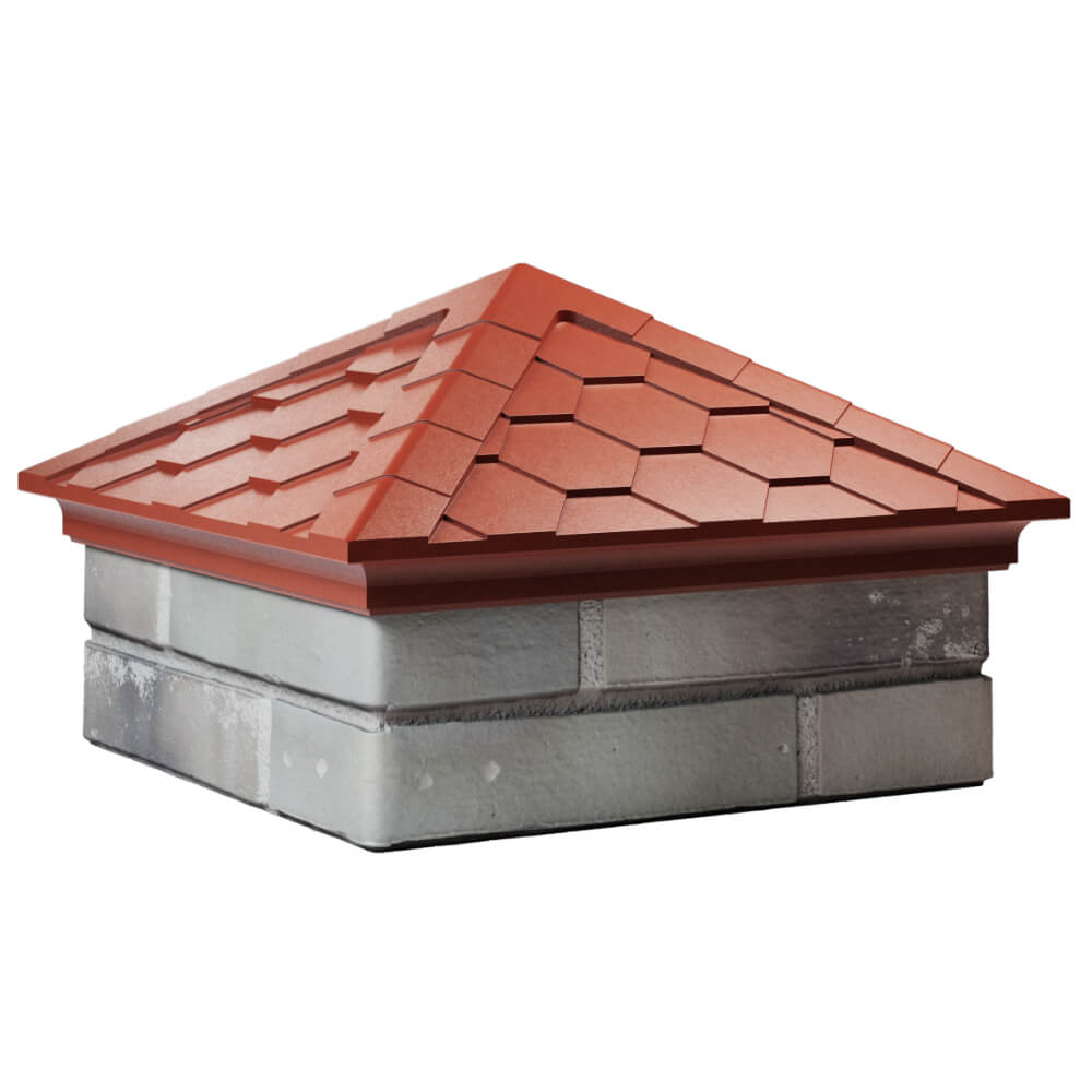 Колпак Zking Эверест Красный на столб 1.5х1.5 кирпича (390х390мм) в Урае фото