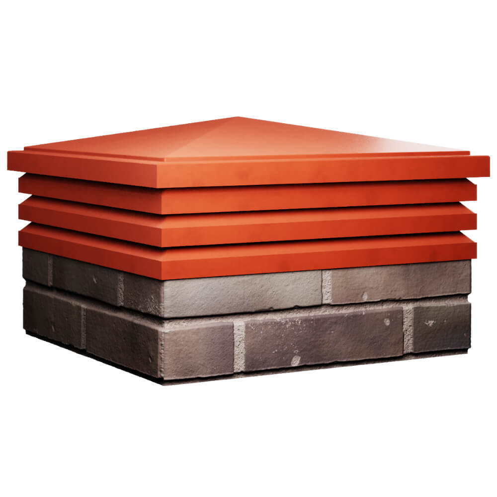 Колпак Zking Бона ХайТек Красный на столб 2х2 кирпича (513х513мм) в Урае фото