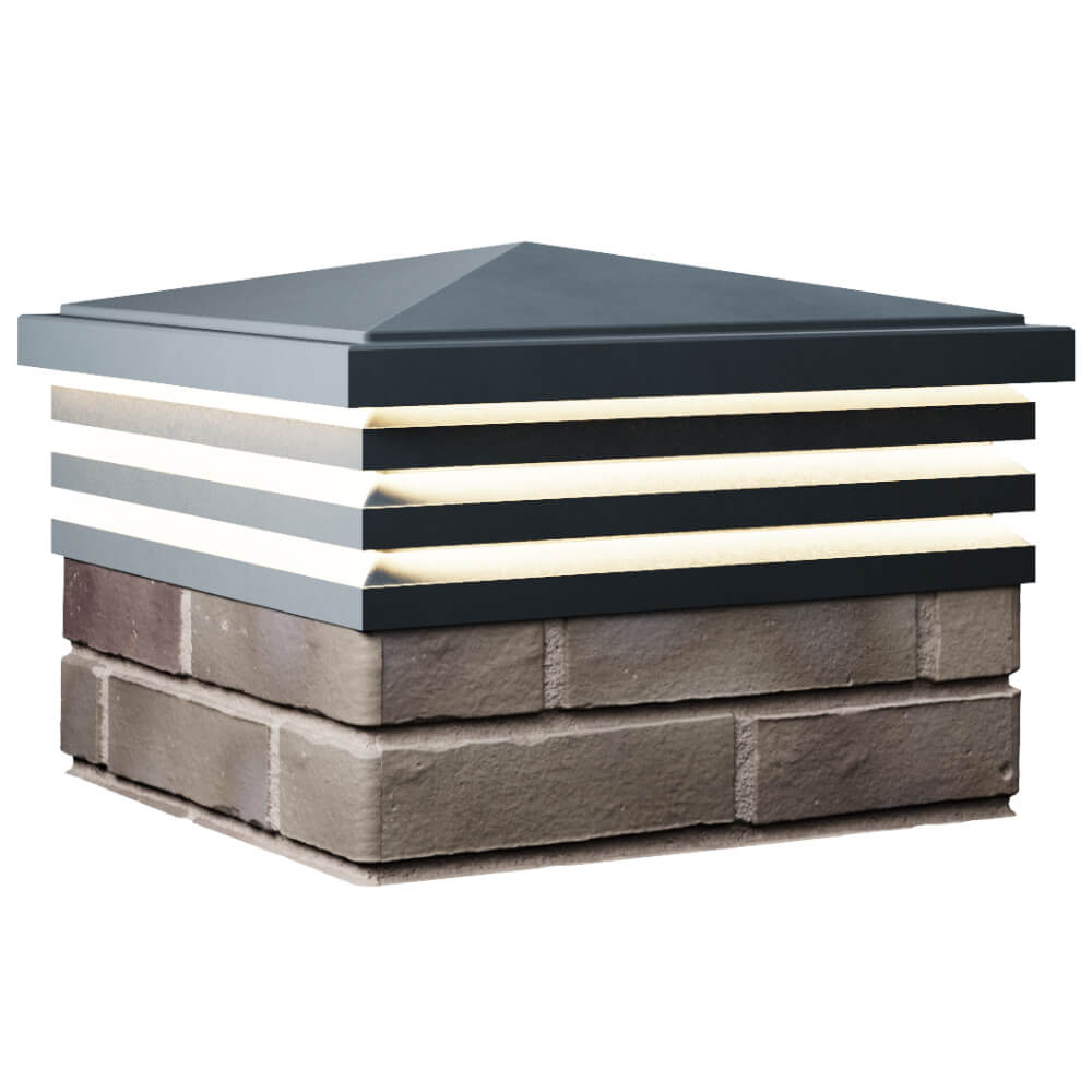 Колпак Zking Бона ХайТек Серый на столб 1.5х1.5 кирпича (385х385мм) с подсветкой в Урае фото