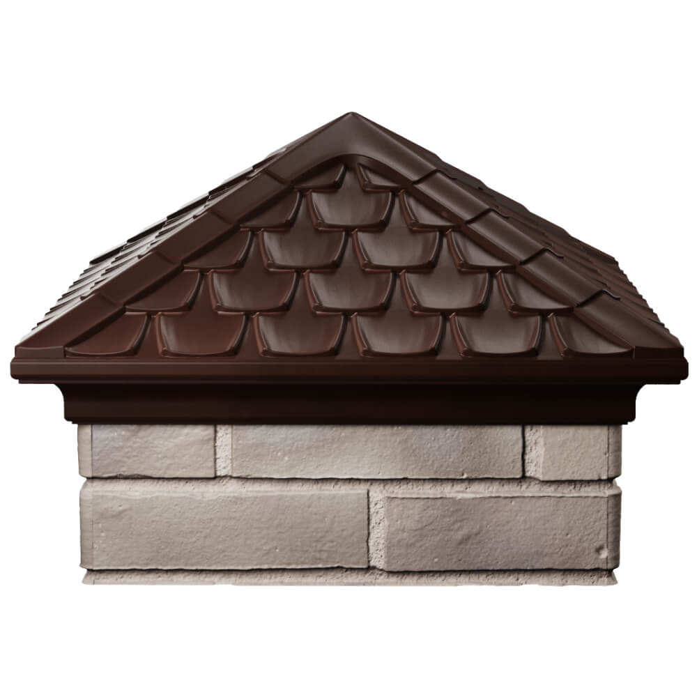 Колпак Zking Эльбрус Коричневый на столб 1.5х1.5 кирпича (385х385мм) Урай фото