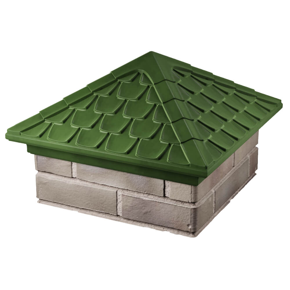 Колпак Zking Эльбрус Зеленый на столб 1.5х1.5 кирпича (385х385мм) в Урае фото