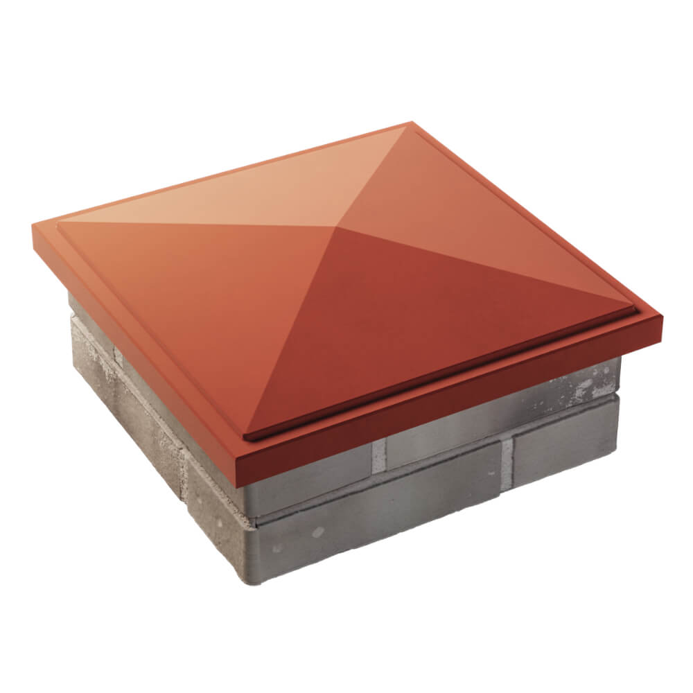 Колпак Zking БонаМоно Красный на столб 1.5х1.5 кирпича (385х385, 400х400мм) в Урае фото