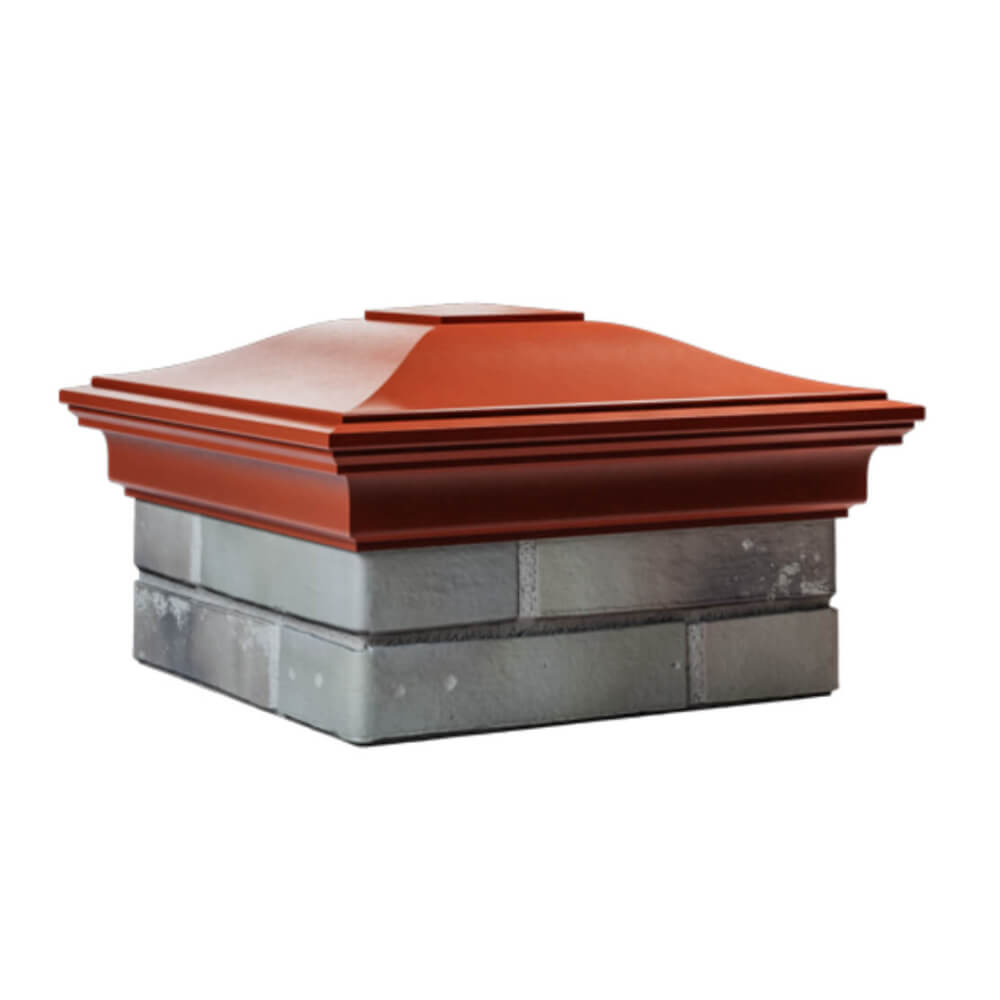 Колпак Zking Монблан Красный на столб 1.5х1.5 еврокирпича 0.7НФ (355х355мм) в Урае фото