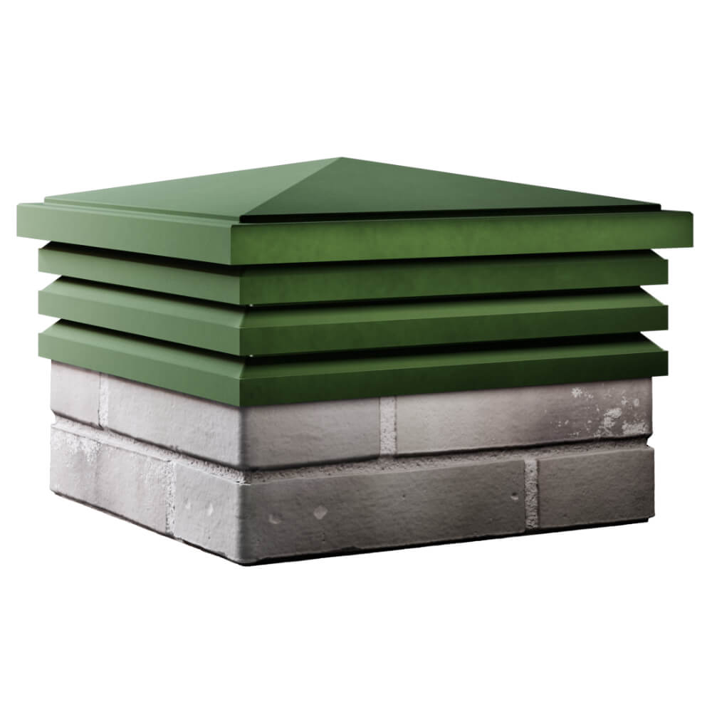 Колпак Zking Бона ХайТек Зеленый на столб 1.5х1.5 кирпича (385х385мм) в Урае фото