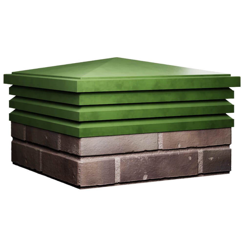 Колпак Zking Бона ХайТек Зеленый на столб 2х2 кирпича (513х513мм) в Урае фото